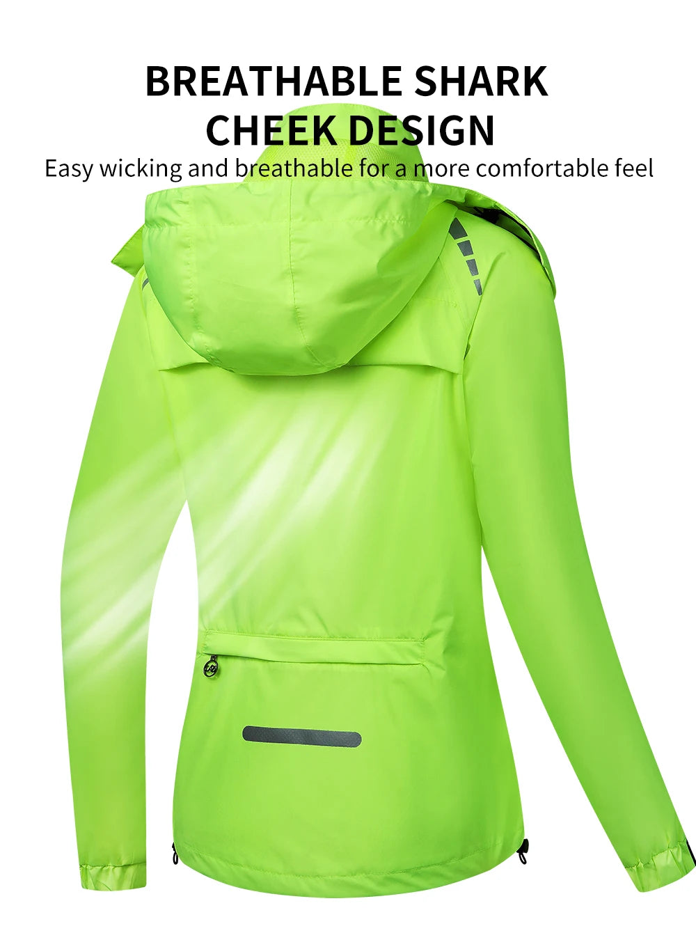 WOSAWE Women’s Cycling Waterproof Jacket – Breathable, Reflective, Hooded Raincoat