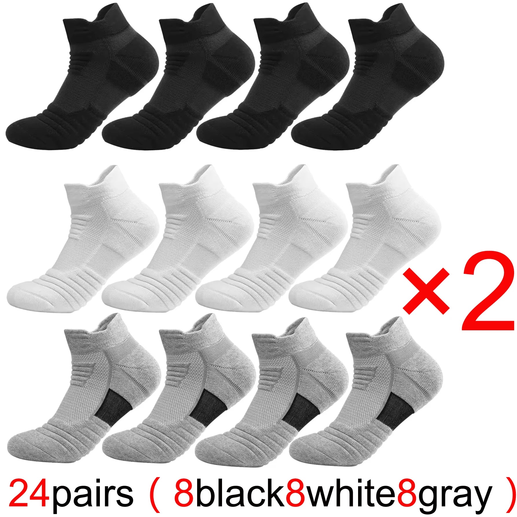 Breathable Athletic Terry Socks Cushioned Running Hiking Sports 6-12 Pairs