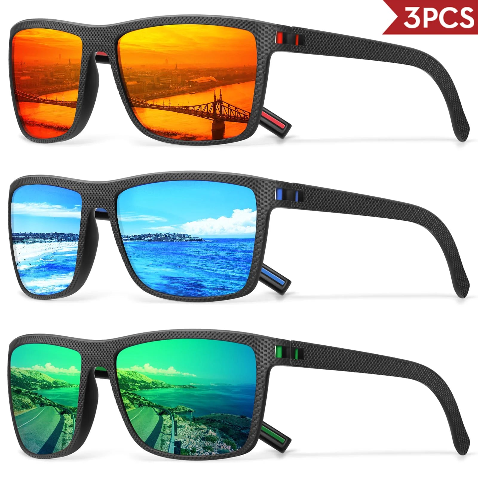 VEGUEROS Polarized Sunglasses UV400 Square Designer Shades for Men & Women