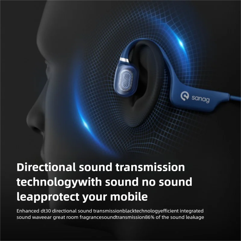 SANAG A5X Bone Conduction Running Headphones – Wireless, Open-Ear, Waterproof, Bluetooth 5.1