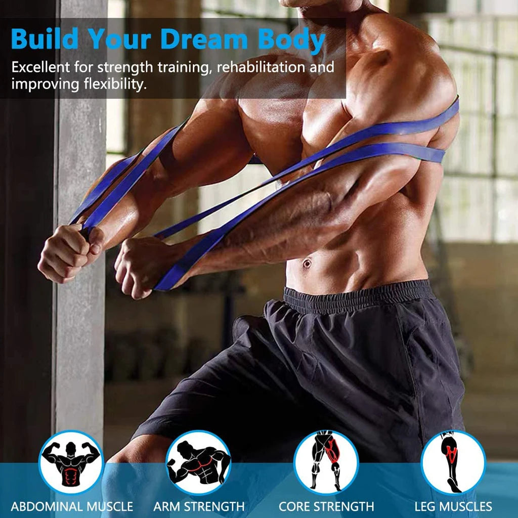 Elastic Resistance Bands, Pull-Up Assist and Strength Training for Home, Runners or Gym Workouts