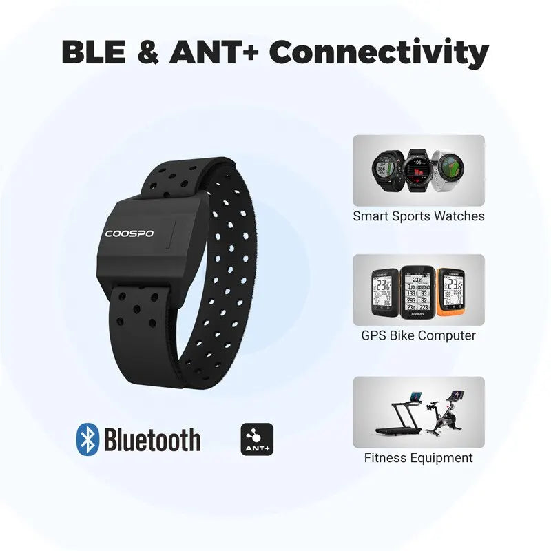 COOSPO HW706 Optical Heart Rate Monitor Armband Bluetooth ANT+ for Garmin & Wahoo