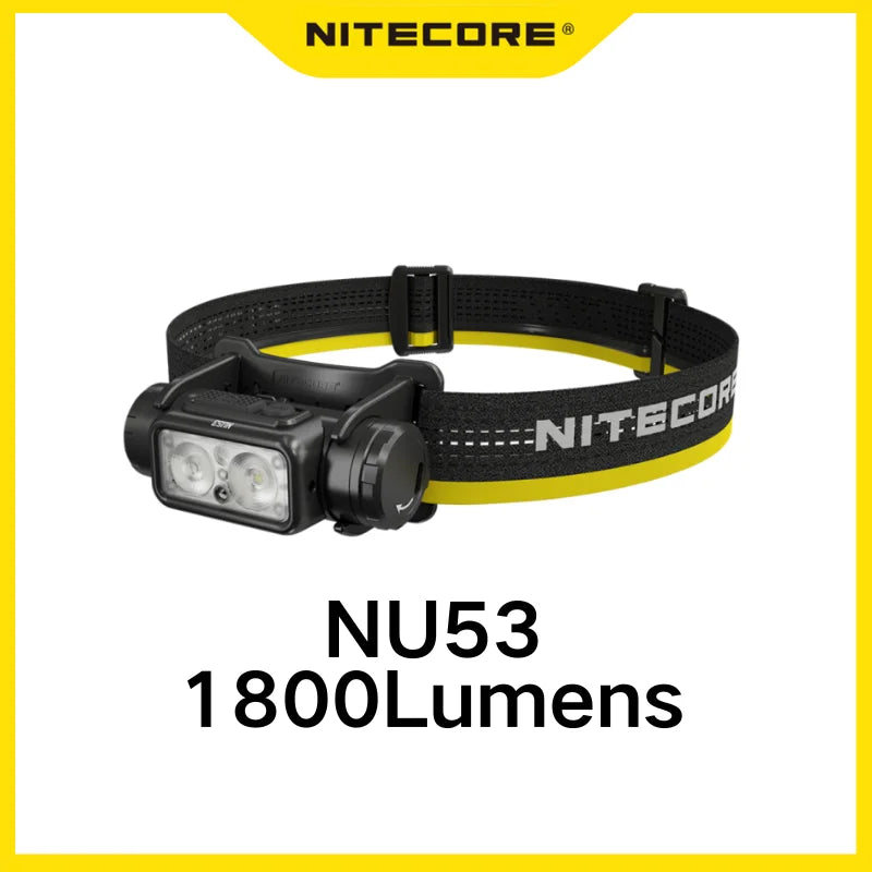 NITECORE NU53 USB-C Rechargeable 1800 Lumens Headlamp with 6000mAh Battery