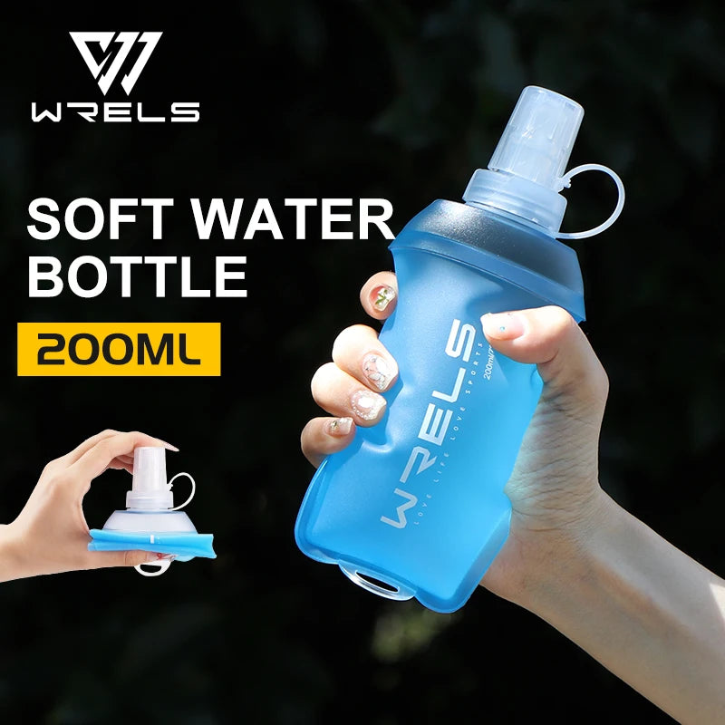 WRELS Outdoor Sport Water Bottle – Lightweight Foldable Soft Flask, BPA-Free for Running & Cycling
