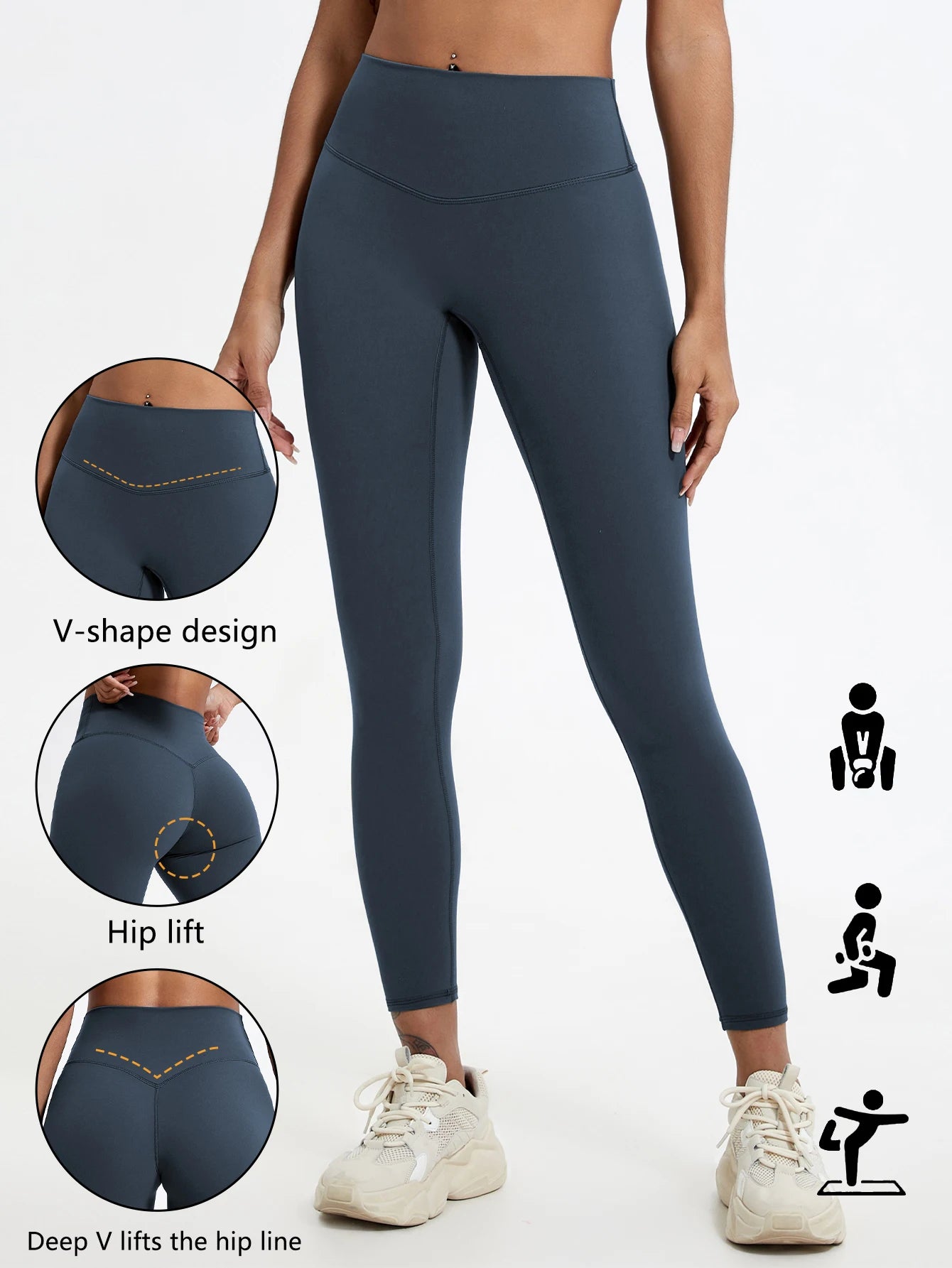 HEARUISAVY High Waist Gym Leggings Quick Dry Compression Yoga Pants Women