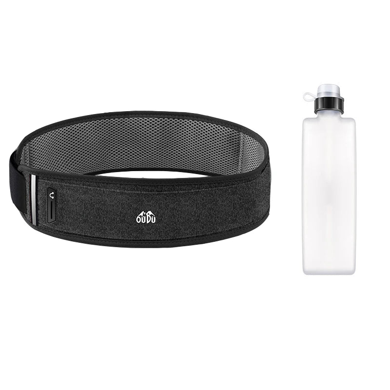 Running Belt Bag with Water Bottle Pocket | Reflective Waist Pack for Men & Women | QUESHARK