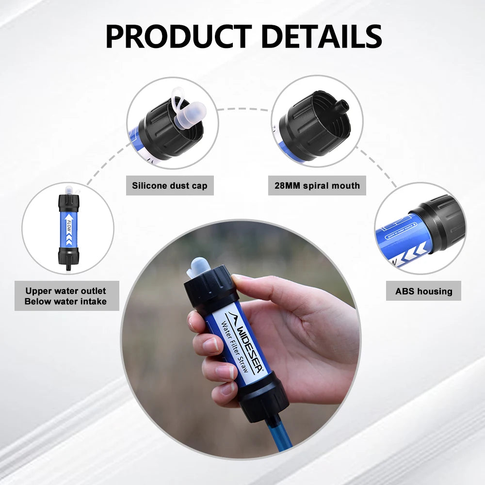 WIDESEA Portable Water Filter Straw 0.01 Micron Outdoor Camping Purifier