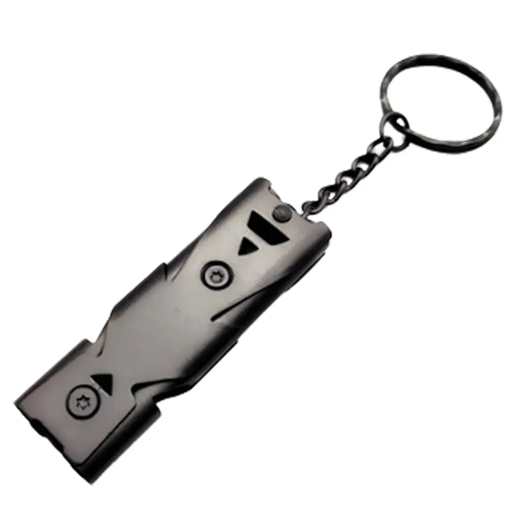 Double Pipe Survival Whistle Keychain 180dB Emergency Outdoor Tool