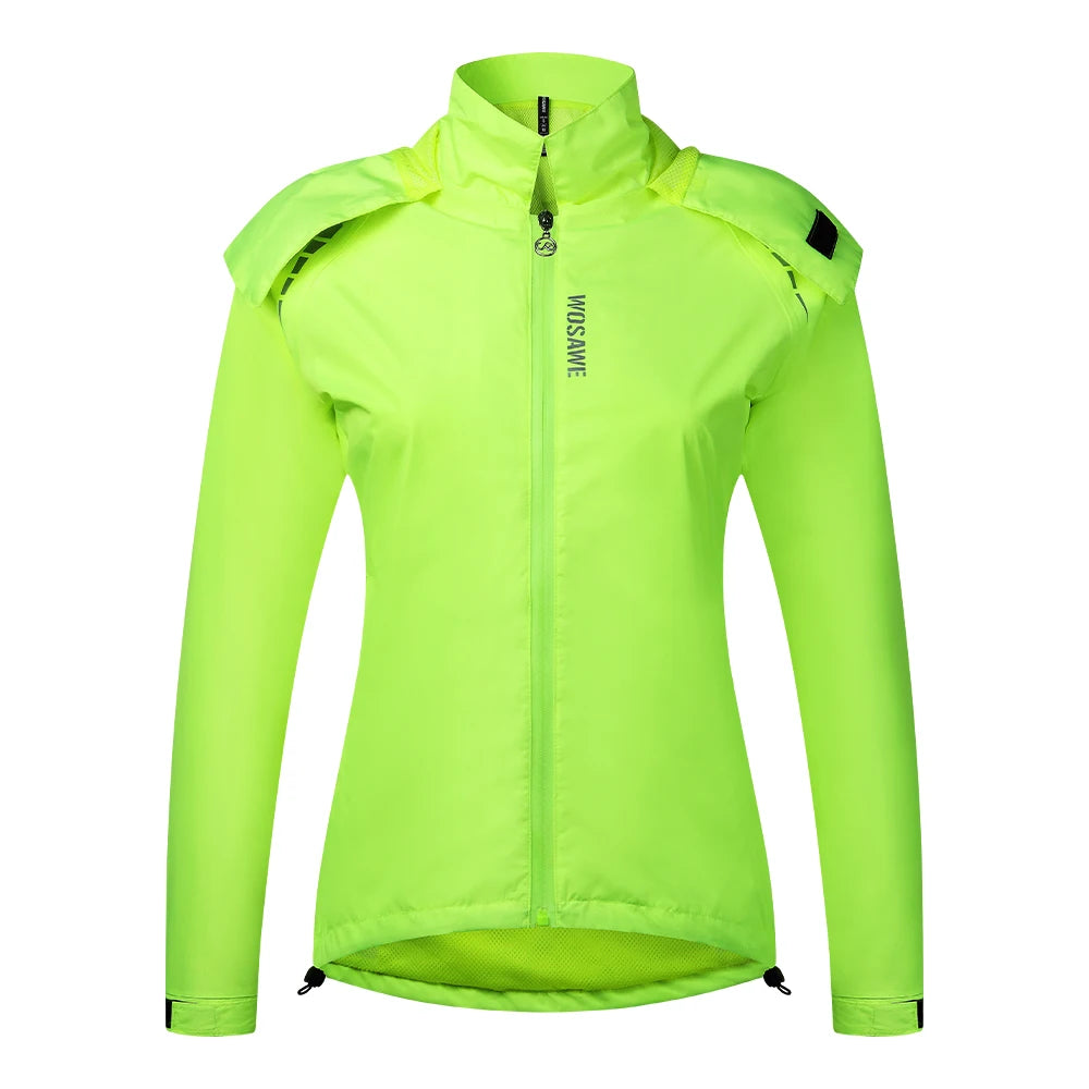 WOSAWE Women’s Cycling Waterproof Jacket – Breathable, Reflective, Hooded Raincoat
