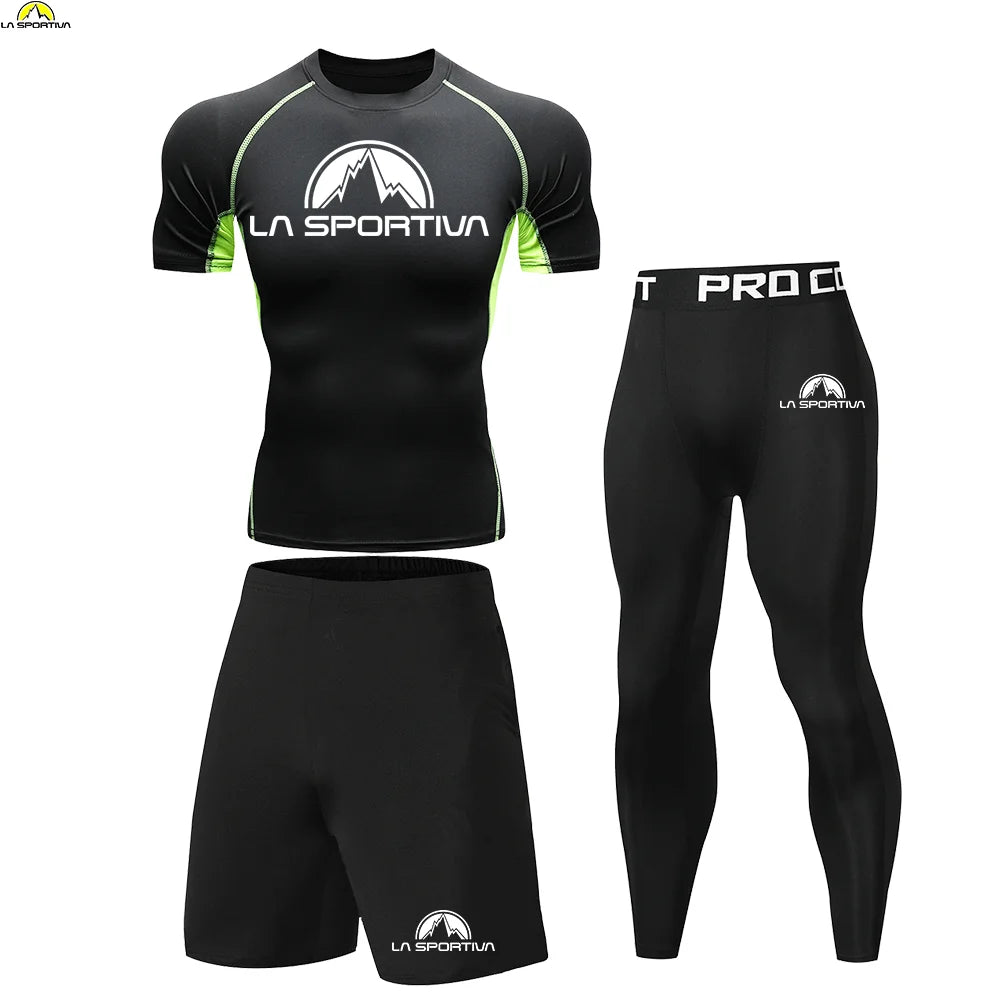 LA SPORTIVA 2025 Kids 3PCS Sports Set – Quick-Dry Running & Training Outfit Boys