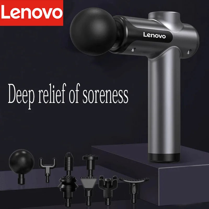 Lenovo Fascia Massage Gun | LED Touchscreen Deep Tissue Muscle Massager, Full-Body Recovery & Relief