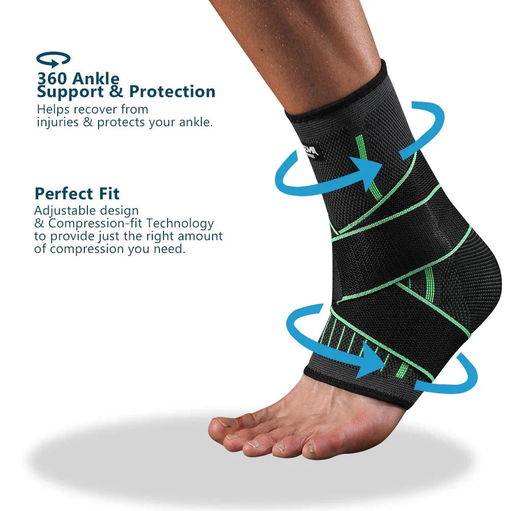 Adjustable Elastic Ankle Brace Compression Sleeve| Stabilizer for Plantar Fasciitis & Tendonitis
