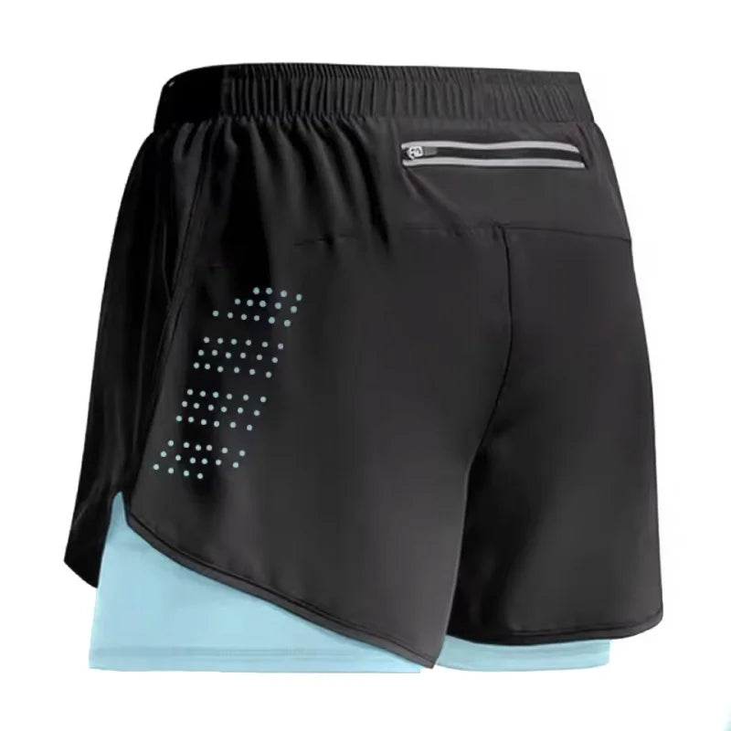 Men's 2-in-1 Double-Decker Sports Shorts – Quick-Dry Gym & Running Activewear