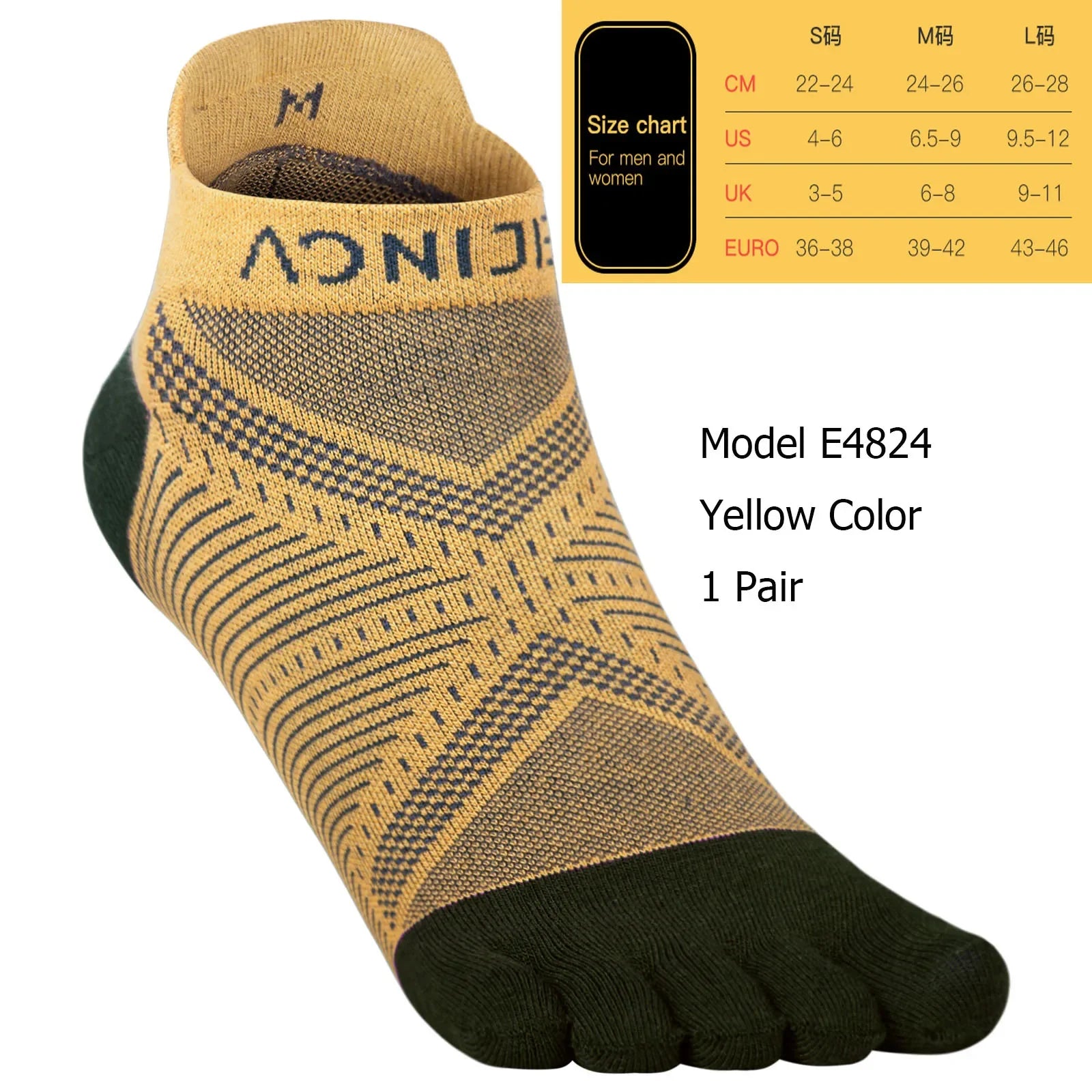 AONIJIE Five-Toe Running Socks Low Cut & Quarter Athletic Toe Socks
