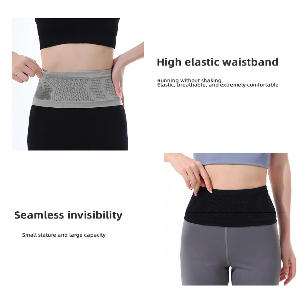 Slim Running Waist Bag, Concealed Phone Pouch, Lightweight Fitness Belt for Men and Women