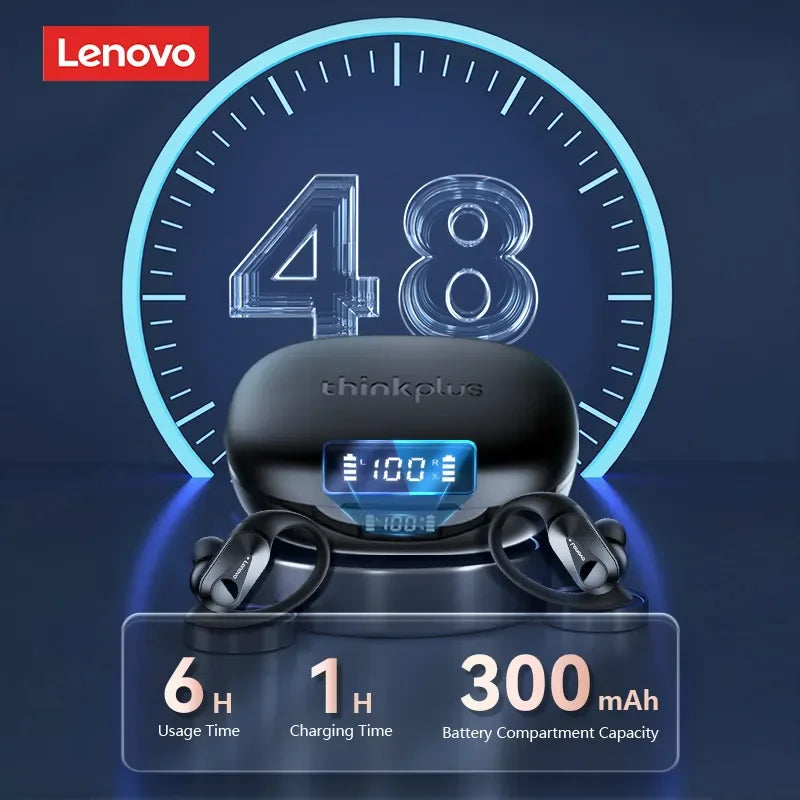 LENOVO LP75 TWS Bluetooth 5.3 Earphones with LED Display & Sports Ear Hooks