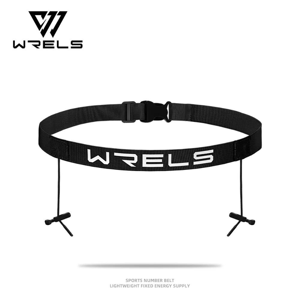 WRELS Unisex Race Number Belt with Gel Holder – Adjustable Running Belt for Outdoor Sports