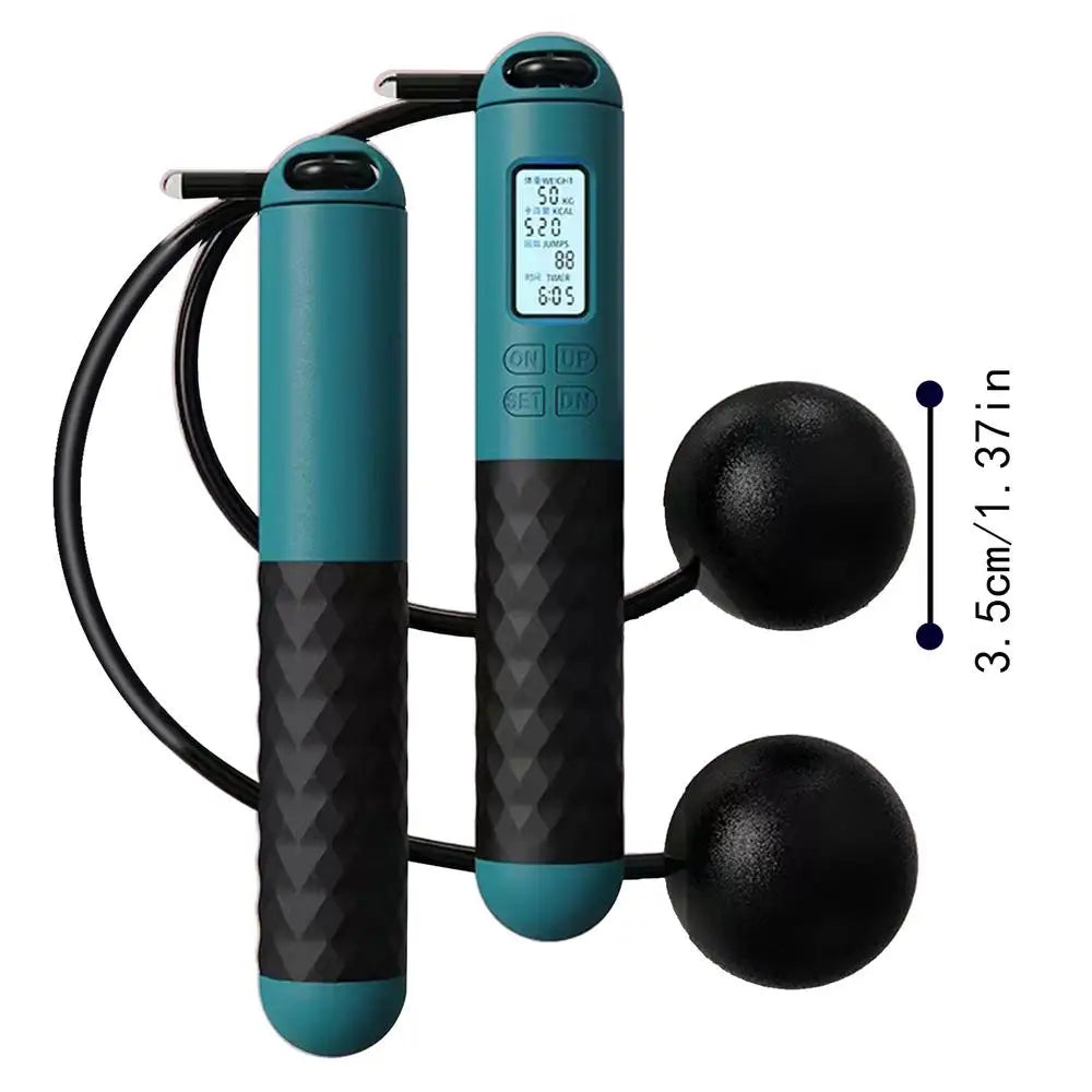 Cordless Weighted Jump Rope with Smart Counter | Ropeless Skipping for Home or Gym Fitness