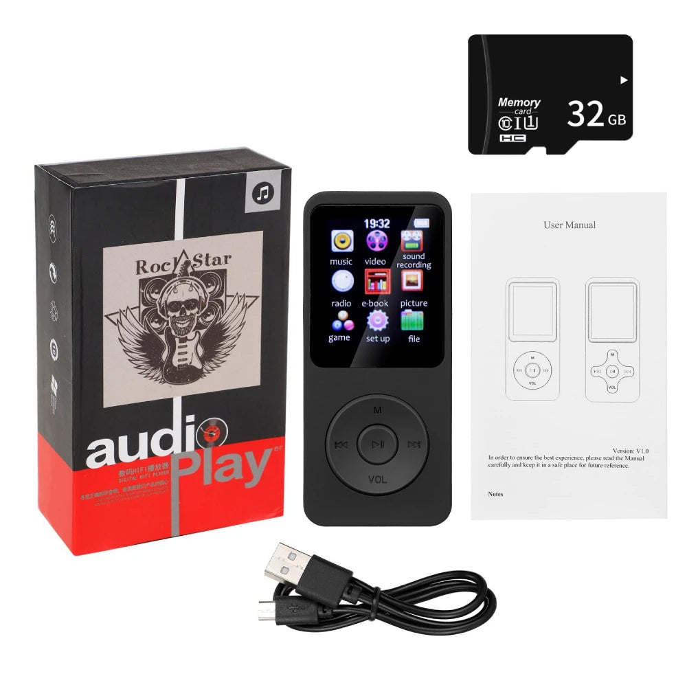 KEBIDUMEI MP3 Player Bluetooth 5.4 Portable Music Player with FM Radio and E-Book