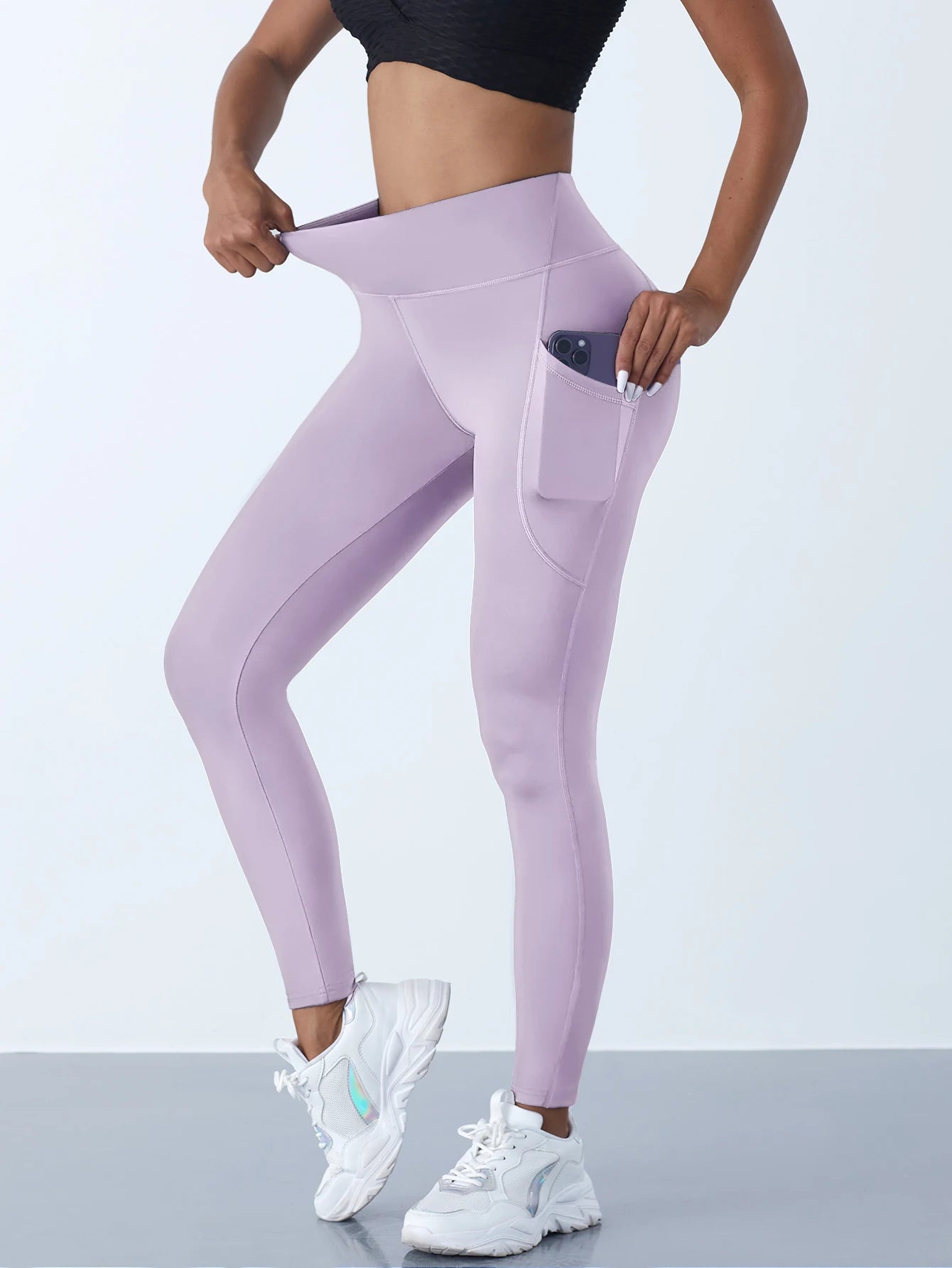 High Waist Women’s Leggings – Running, Fitness, Pockets, Push-Up Effect