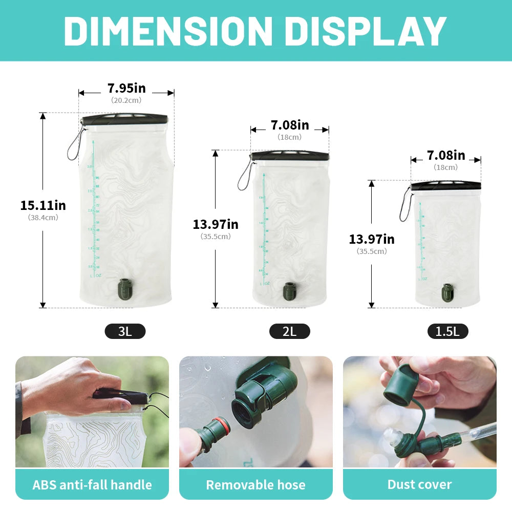 NATUREHIKE Spring Water Bag – 3L Portable Hydration Bladder for Camping, Hiking & Trekking