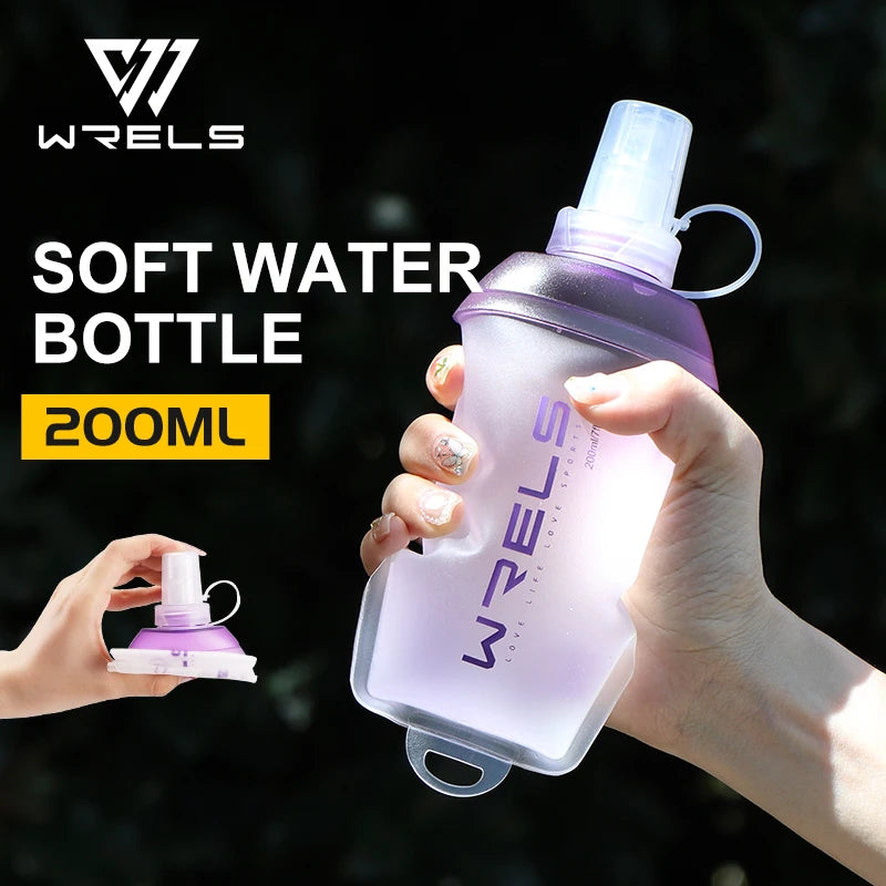 WRELS Outdoor Sport Water Bottle – Lightweight Foldable Soft Flask, BPA-Free for Running & Cycling