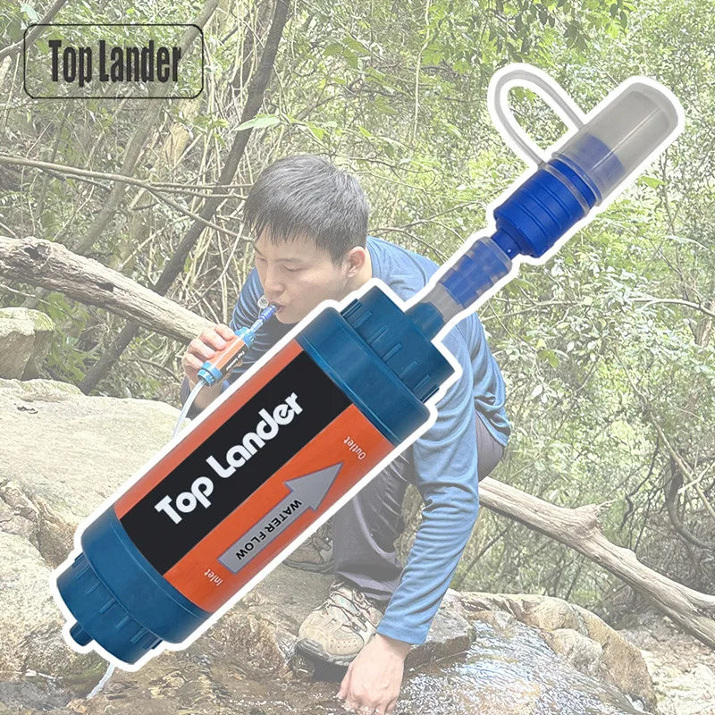 TOP LANDER Portable Camping Water Filter Straw – 0.1 Micron Outdoor Survival Purifier
