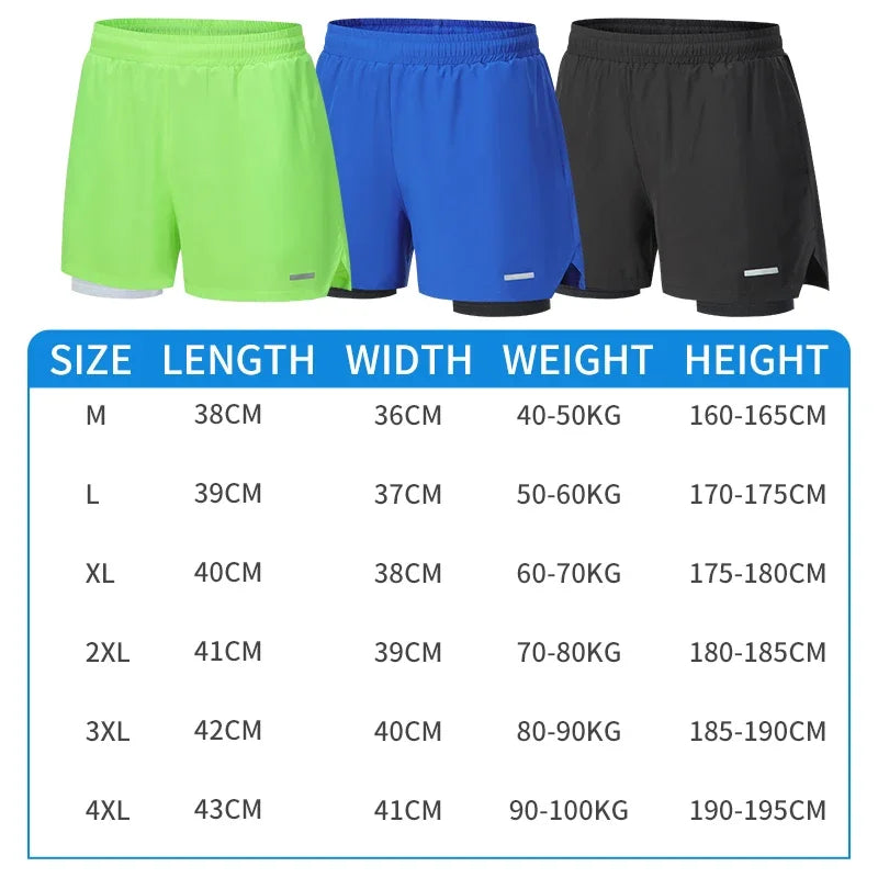 Men's Quick-Dry Running Shorts, Lightweight Gym Workout and Training Shorts