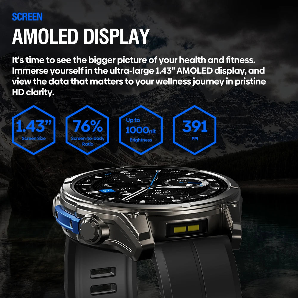 ZEBLAZE Vibe 8 Smart Watch AMOLED Display with Voice Calling & Flashlight