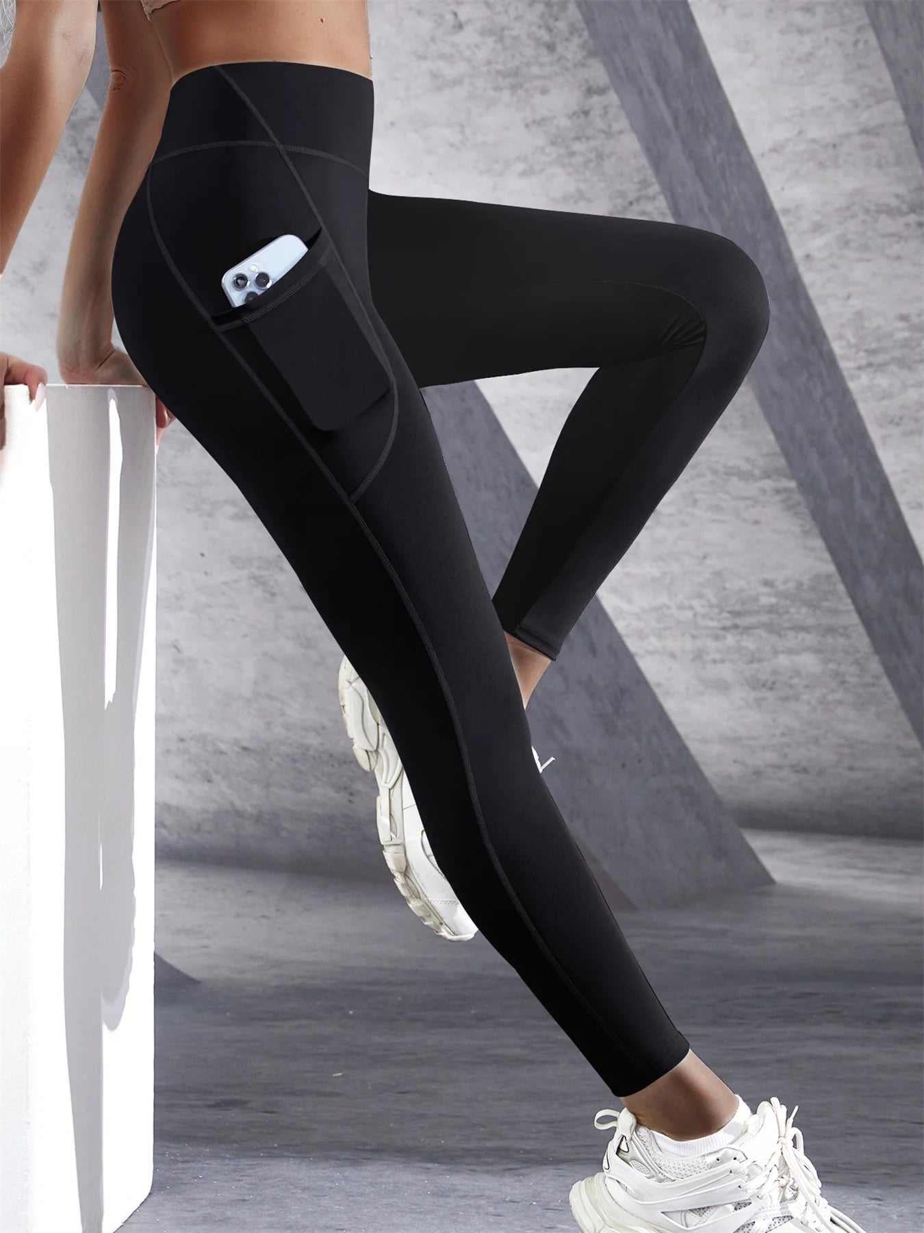 High Waist Women’s Leggings – Running, Fitness, Pockets, Push-Up Effect