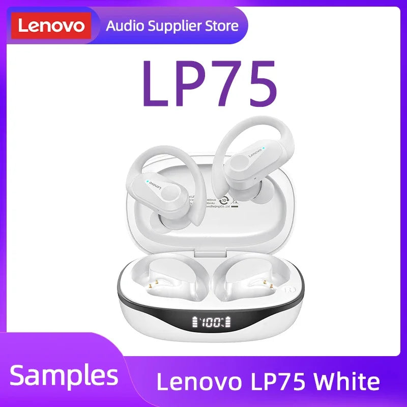 LENOVO LP75 TWS Bluetooth 5.3 Earphones with LED Display & Sports Ear Hooks