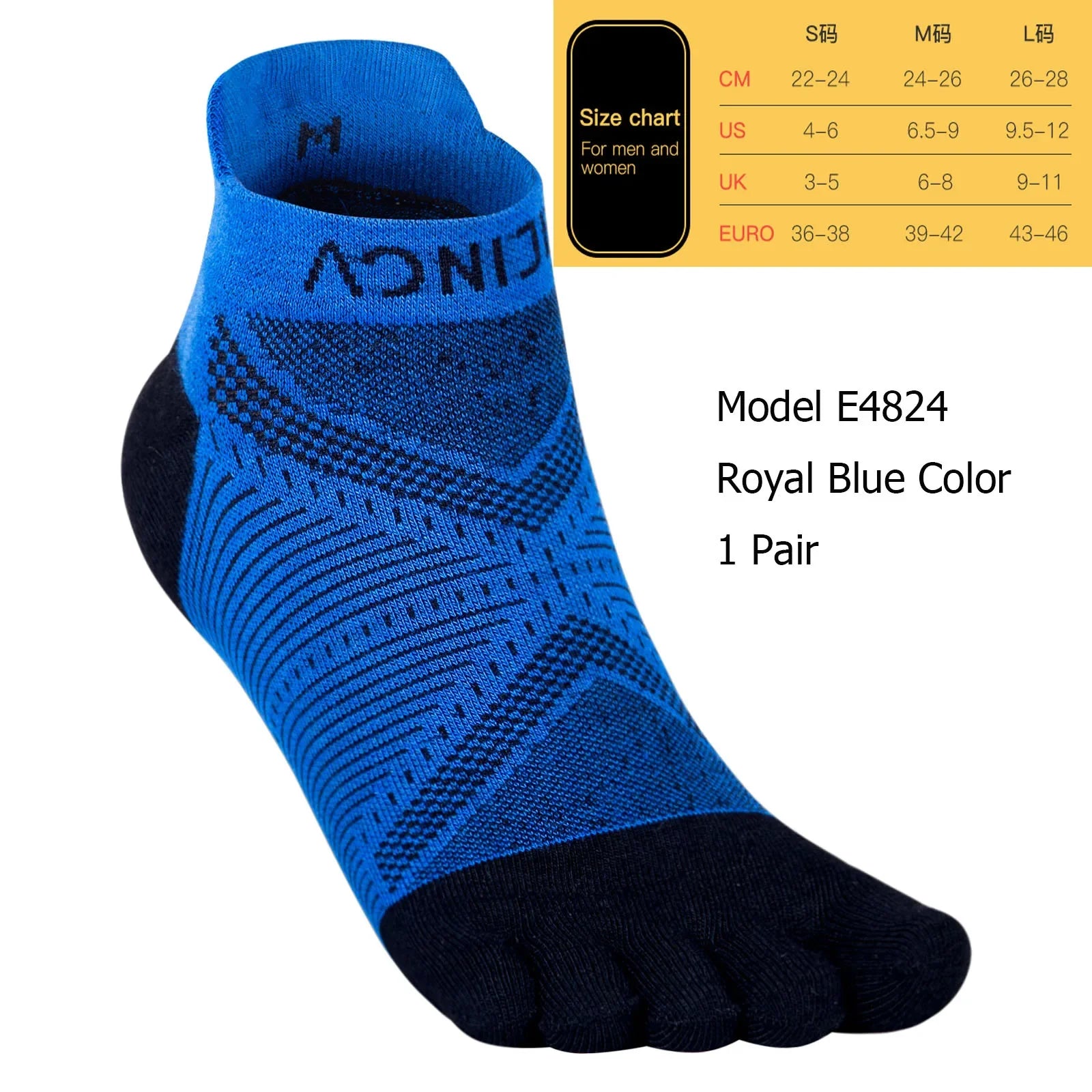 AONIJIE Five-Toe Running Socks Low Cut & Quarter Athletic Toe Socks