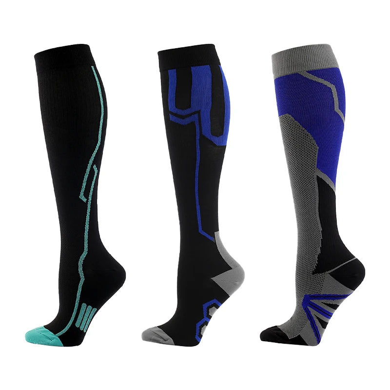 3/5/6 Pairs Compression Socks – Unisex Support for Running, Varicose Veins, Pregnancy & Sports