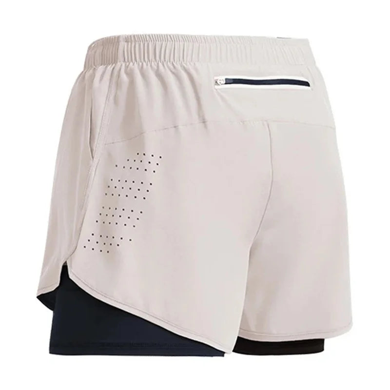 Men's 2-in-1 Double-Decker Sports Shorts – Quick-Dry Gym & Running Activewear