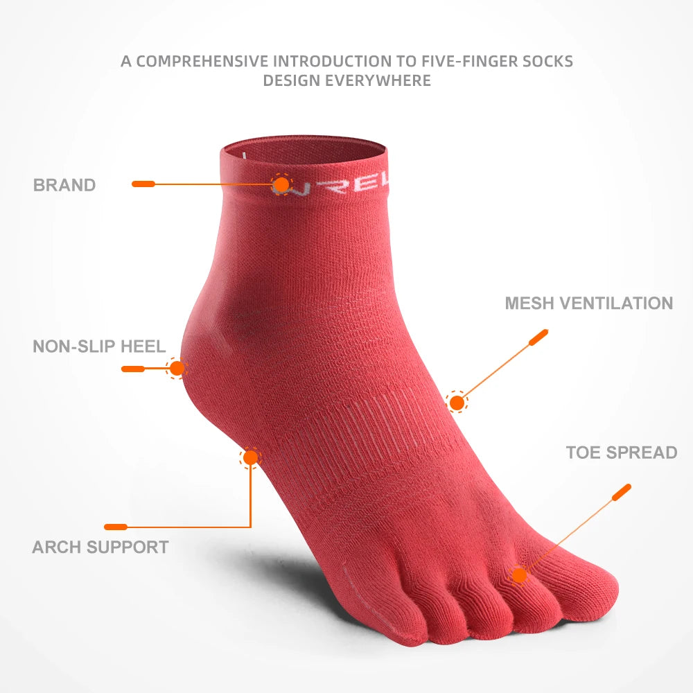 Five-Toe Running Socks – Quick-Dry Sports Toe Socks Unisex (1 or 3 Pairs) Breathable Anti-Blisters