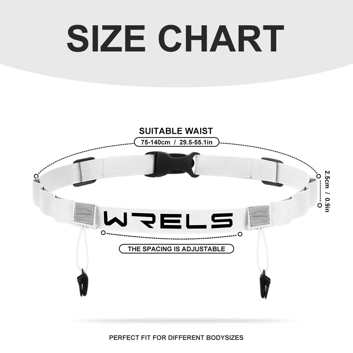 WRELS Race Number Belt Adjustable Elastic Triathlon Running Waist Strap