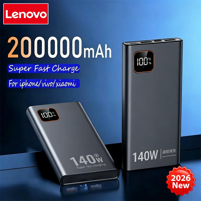 LENOVO 140W Power Bank High Capacity Portable Charger with Fast Charging & Display