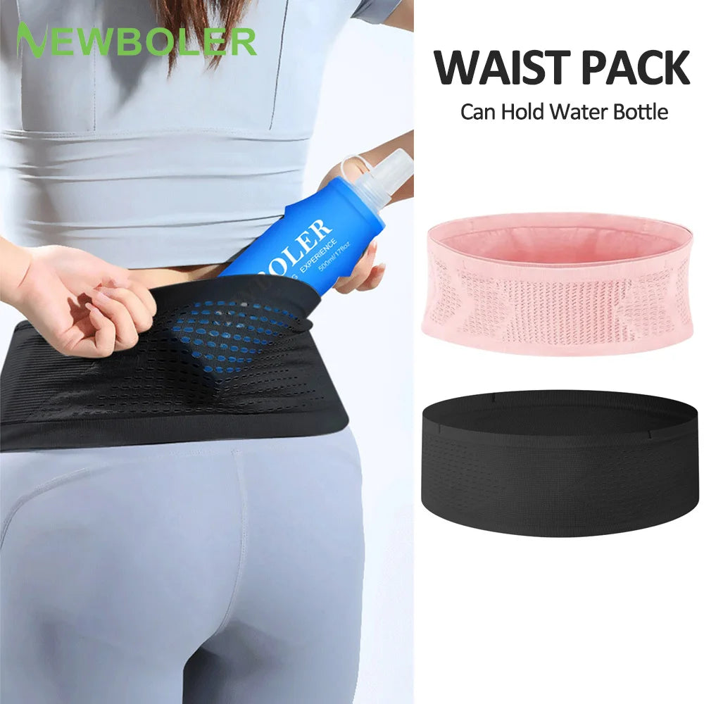NEWBOLER Running Waist Bag Invisible Hydration Belt with Phone Holder