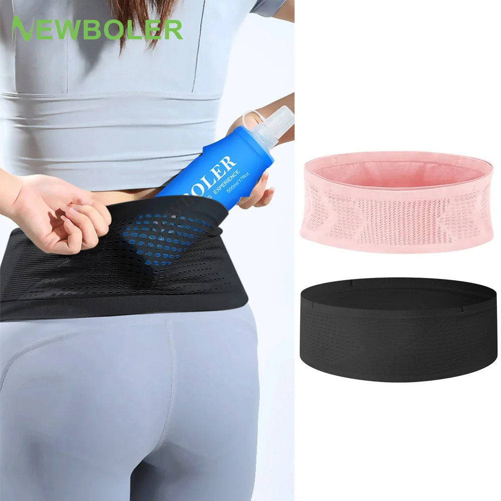 NEWBOLER Running Waist Bag Invisible Hydration Belt with Phone Holder