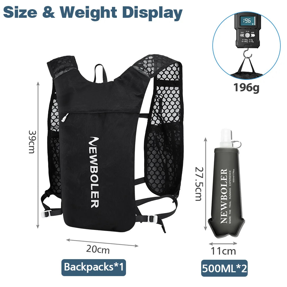 NEWBOLER Breathable Hydration Vest Lightweight Trail Running Backpack