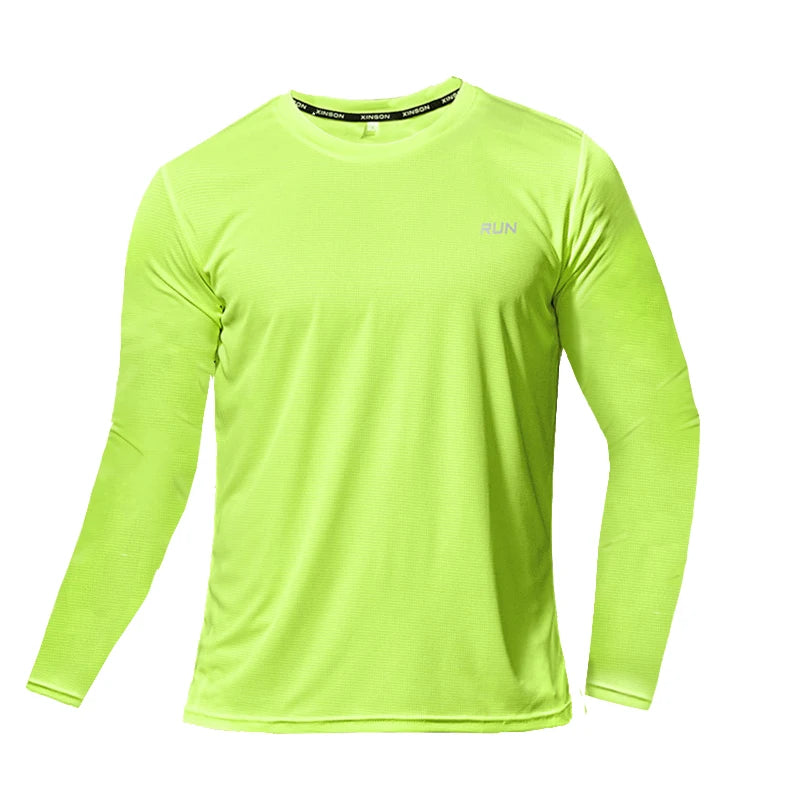 Summer Ice Silk Long Sleeve T-Shirt for Men – Quick Dry, Breathable Sun Protection