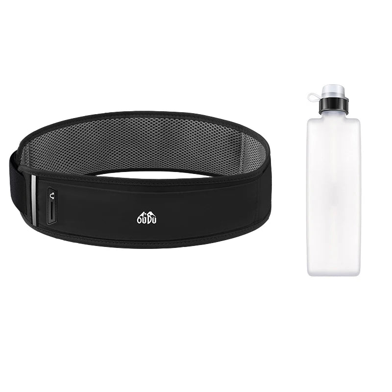 Running Belt Bag with Water Bottle Pocket | Reflective Waist Pack for Men & Women | QUESHARK