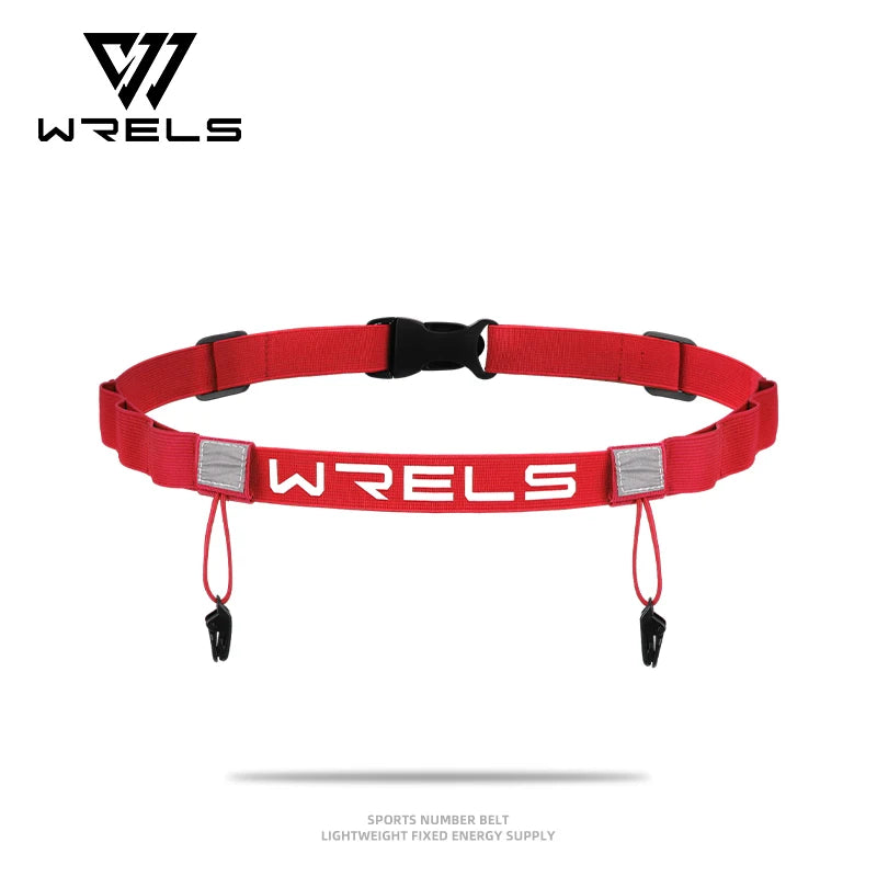 WRELS Unisex Race Number Belt with Gel Holder – Adjustable Running Belt for Outdoor Sports