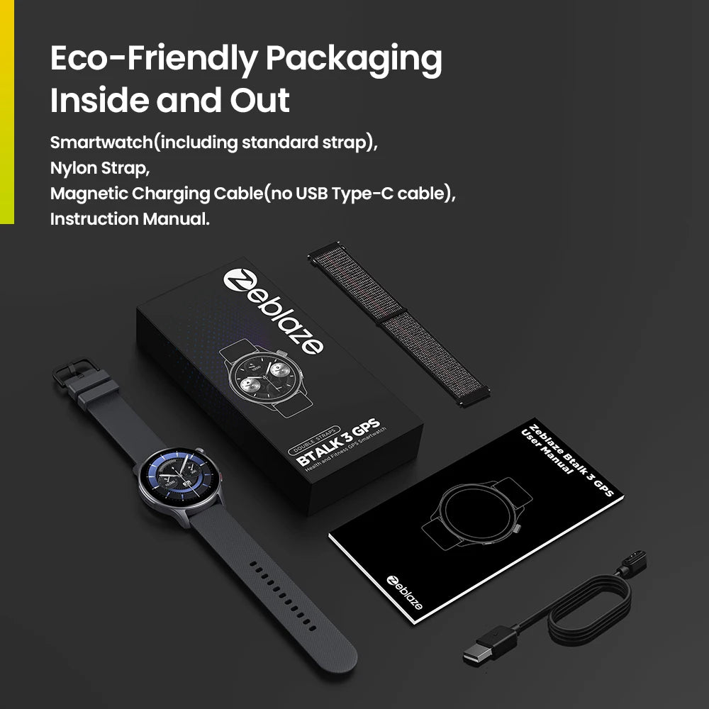 ZEBLAZE Btalk 3 GPS Smartwatch with 1.43" AMOLED Display and GPS Tracking