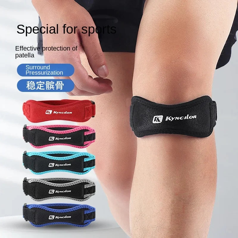 Adjustable Patella Tendon Knee Strap | Silicone Support Band for Running, Cycling, Gym, and Sports