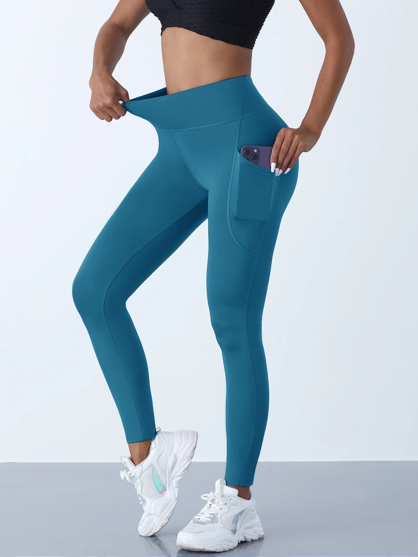 High Waist Women’s Leggings – Running, Fitness, Pockets, Push-Up Effect