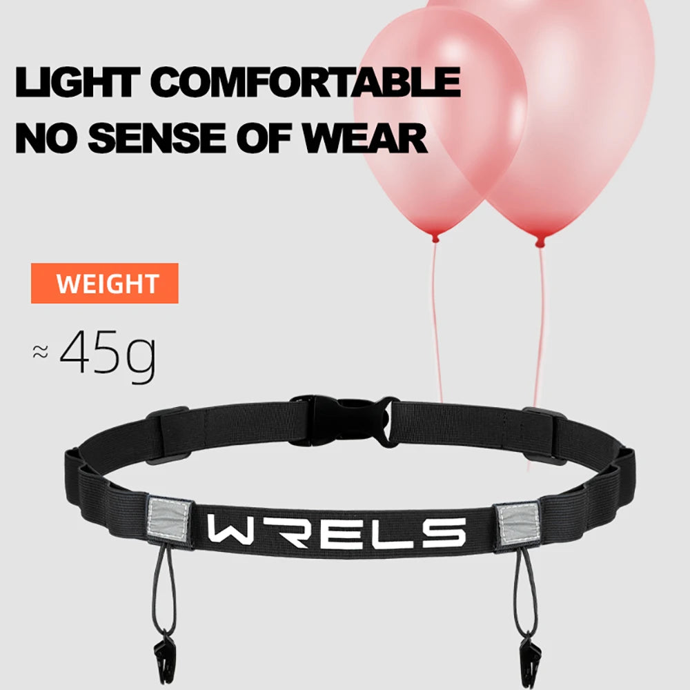 WRELS Unisex Race Number Belt with Gel Holder – Adjustable Running Belt for Outdoor Sports
