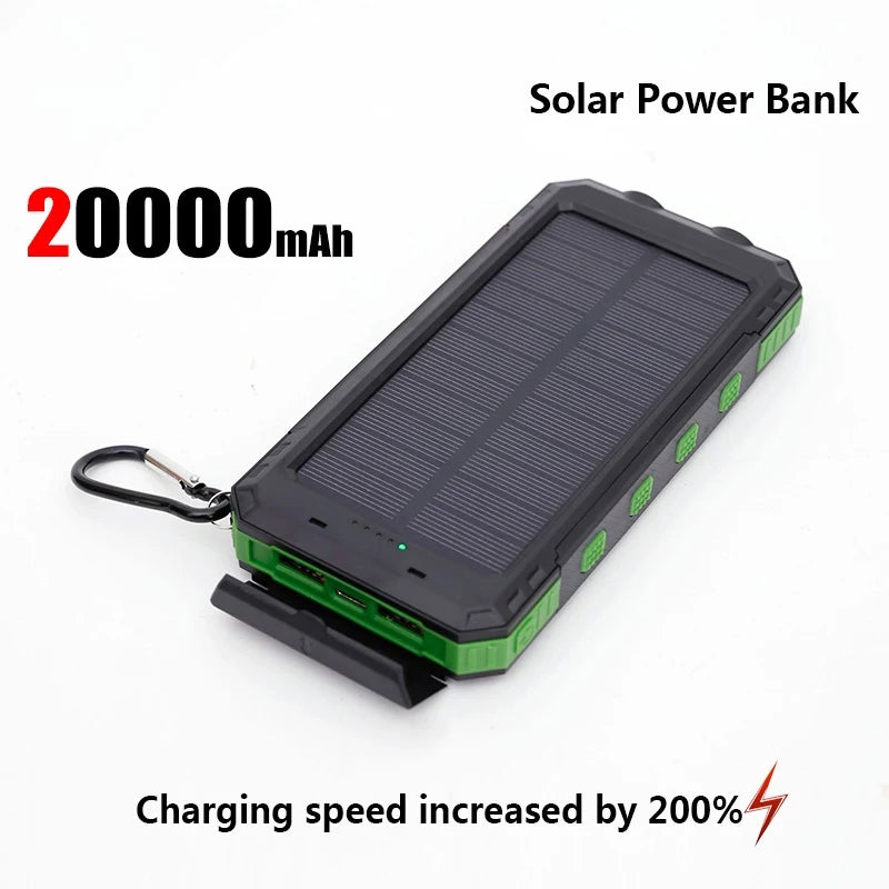 ONEPLUS 50000mAh Solar Power Bank – Fast Charge, LED Light, Outdoor USB Battery Charger
