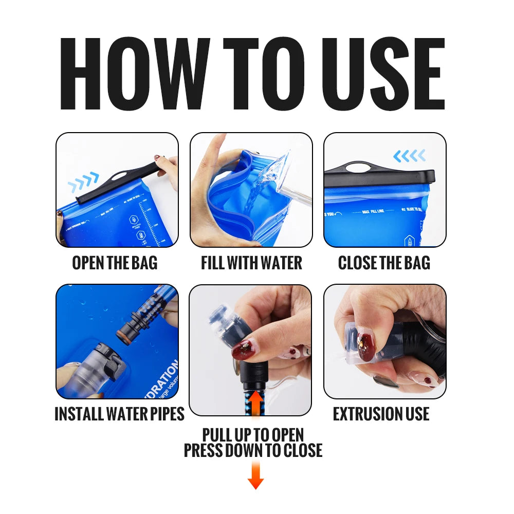 3L Hydration Bladder, BPA-Free TPU Water Bag for Running, Hiking, and Outdoor Use, Sports Bladder