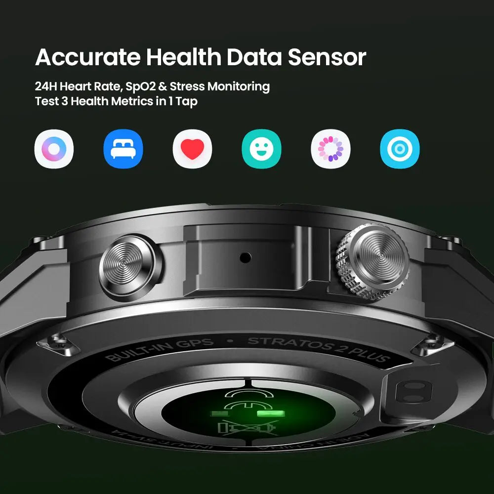 ZEBLAZE Stratos 2 Plus Smart Watch AMOLED GPS with Compass & Voice Calling